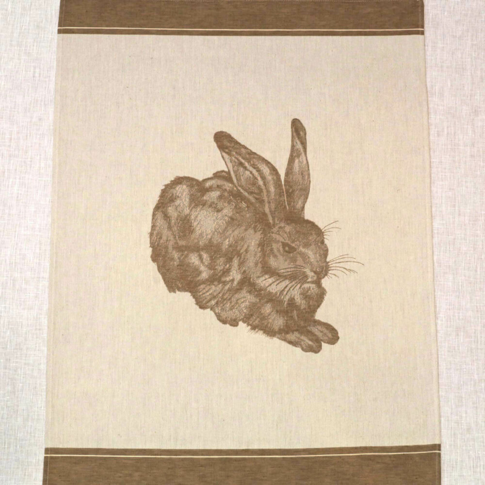 Halbleinen Geschirrtuch Hase