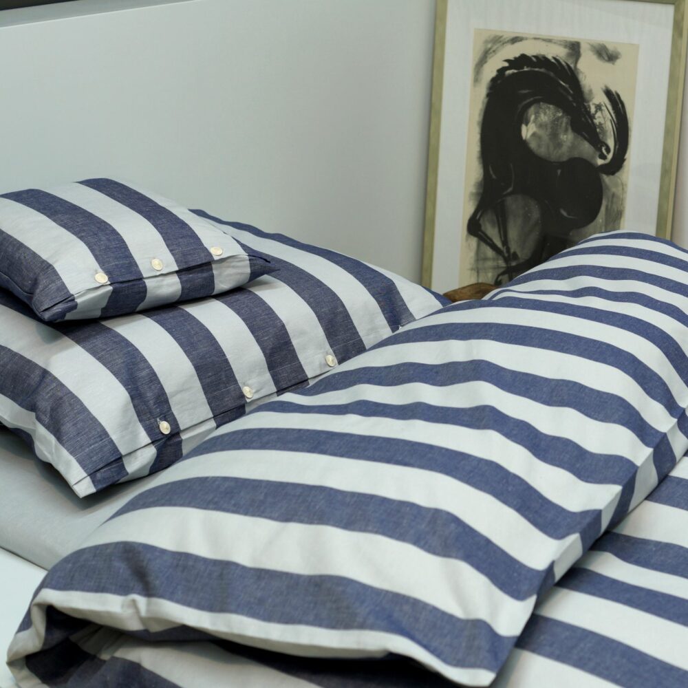 Traumflachs Largo in blau/platin