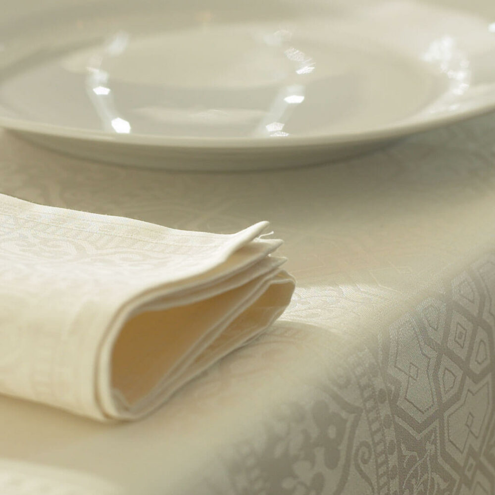 Reinleinen-Tischdecken , Läufer und Servietten ALKAZAR